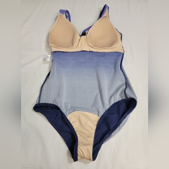 Lands' End V-Neck Wrap Slendersuit Tummy Control Swimsuit Size 10 - Picture 5 of 10
